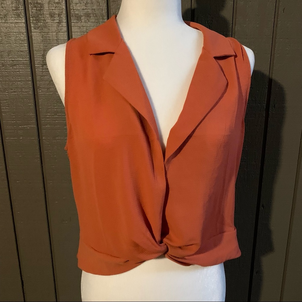 Lush Rust Sleeve Less Crop Top Size Large  NWT